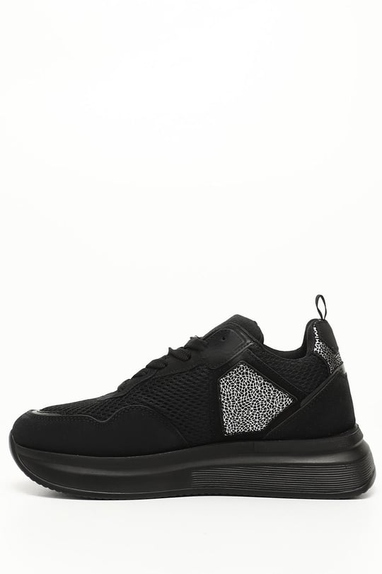 SİYAHA PLATİN Gön Bağcıklı Spor Kadın Sneaker 34655