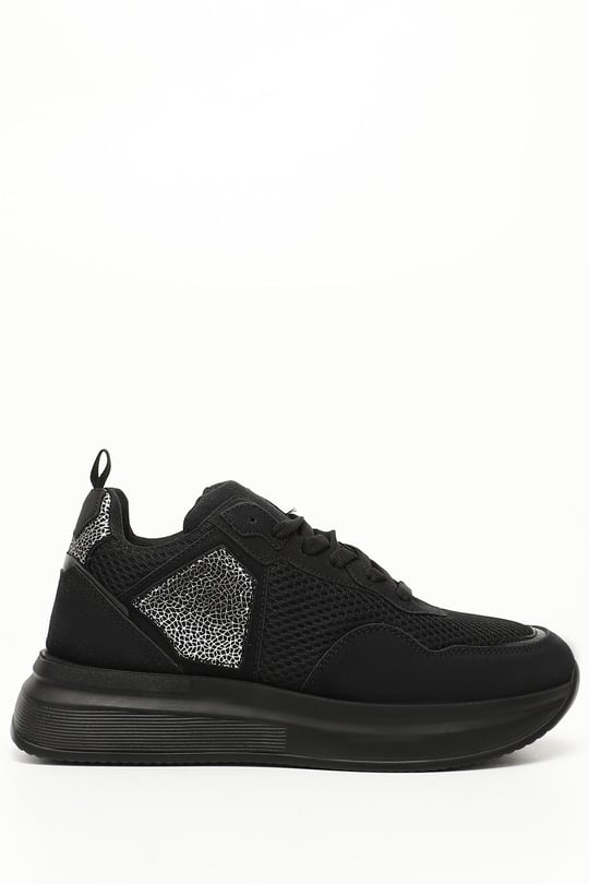 SİYAHA PLATİN Gön Bağcıklı Spor Kadın Sneaker 34655