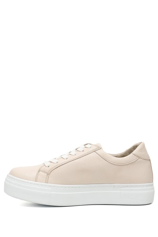 Ten Gön Yuvarlak Burun Düz Taban Bağcıklı Kadın Sneaker 04240
