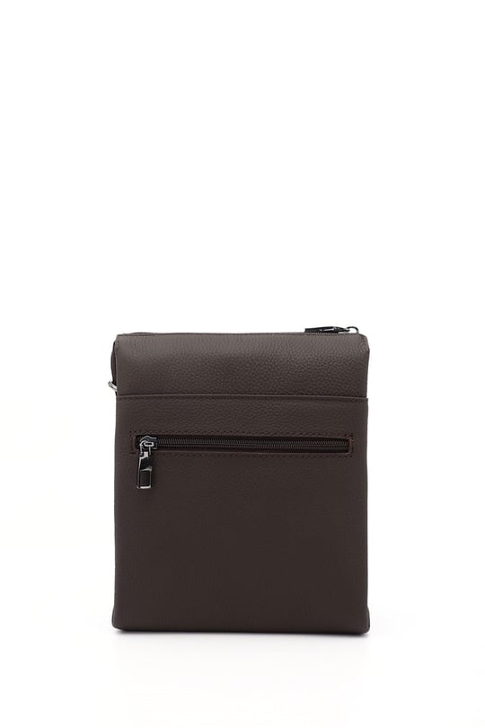 Unisex Brown Long Strap Genuine Leather Briefcase Shoulder Bag