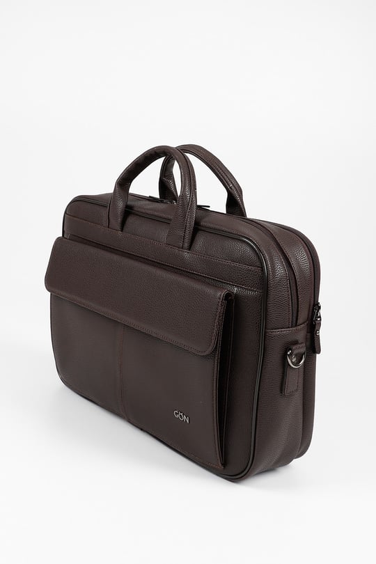 Unisex Kahverengi Uzun Askılı Laptop ve Evrak Çantası