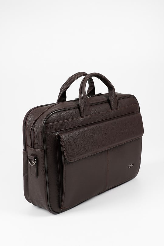 Unisex Kahverengi Uzun Askılı Laptop ve Evrak Çantası