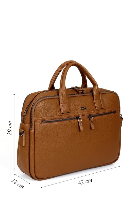 Unisex Taba Uzun Askılı Laptop ve Evrak Çantası