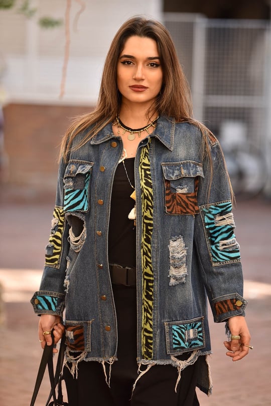Leopar Desenli Kot Ceket - Şaman Butik - Bohem Giyim ve Aksesuar | Kadın &  Erkek