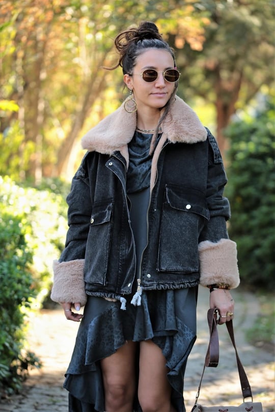 Big black denim jacket online