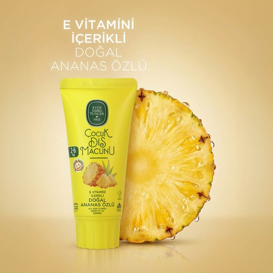Doğal Ananas Özlü 2-6 Yaş Çocuk Diş Macunu 60 ml