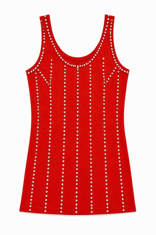 Nişantaşı Butik DROP VE TAŞ DETAY BASİC KIRMIZI