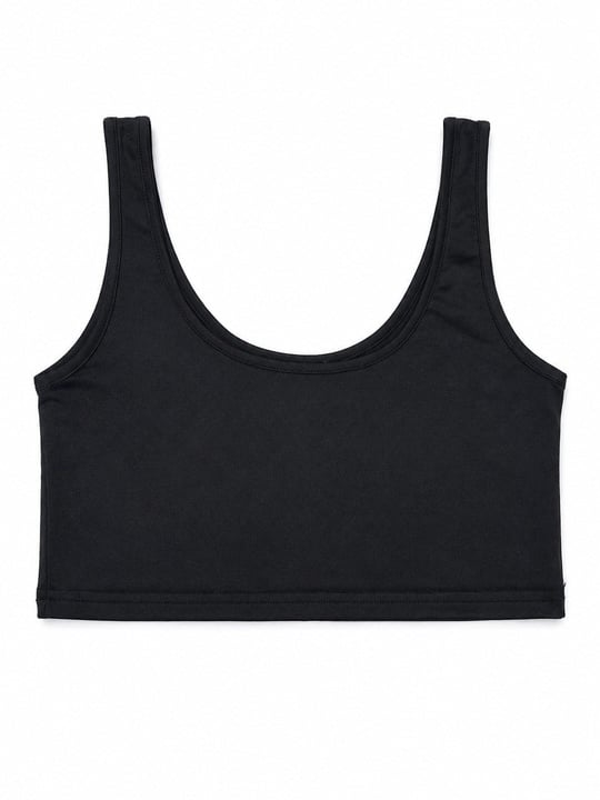 Nişantaşı Butik ÖN ARKA U YAKA BASİC CROP SİYAH