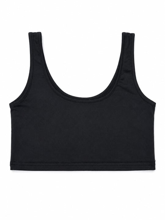 Nişantaşı Butik ÖN ARKA U YAKA BASİC CROP SİYAH
