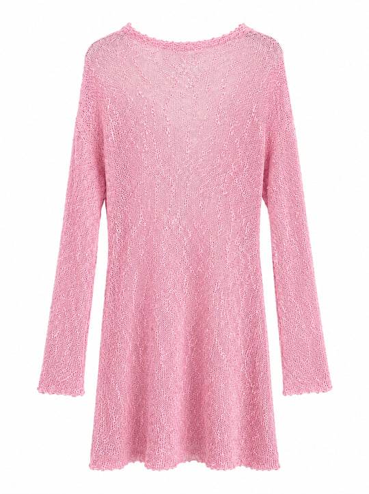 Nişantaşı Butik SIRT DETAY MİNİ ELBİSE PEMBE