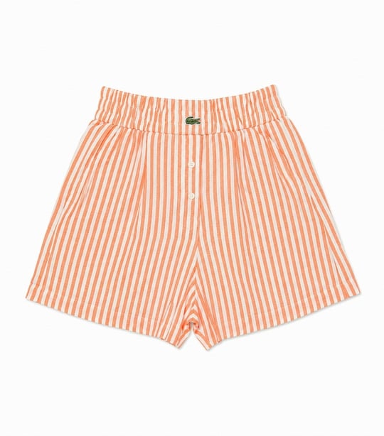 Nişantaşı Butik TURUNC ÇİZGİLİ KETEN ŞORT