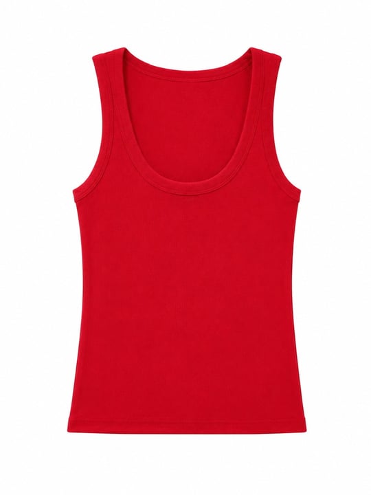 Nişantaşı Butik U YAKA FİTİLLİ BASİC KIRMIZI