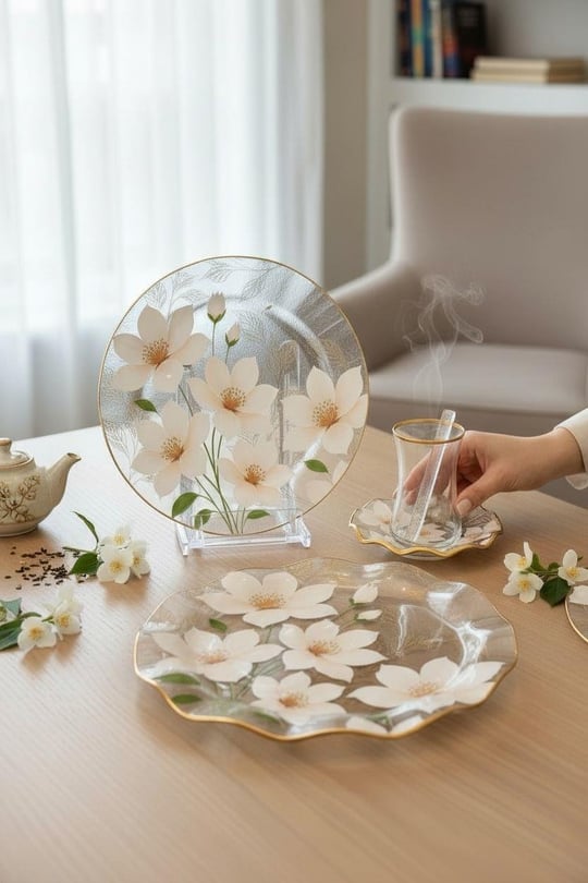  30 Parça Flora Elegance Servis Pasta Çay Takımı Gold