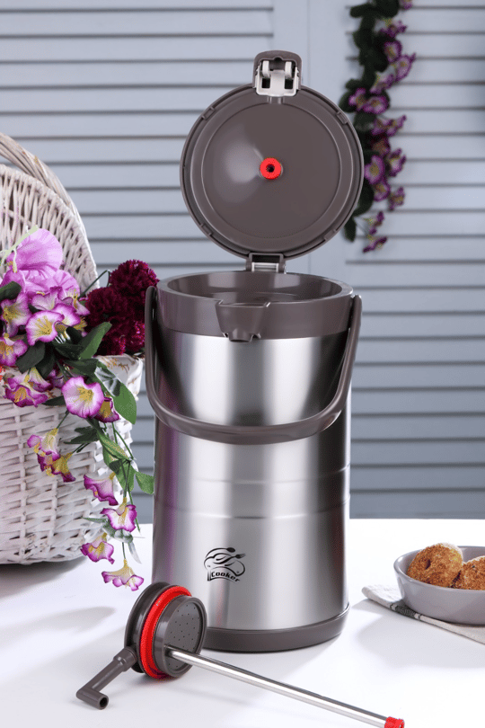  Cooker Paslanmaz Çelik Termos Kahverengi 3.5Lt