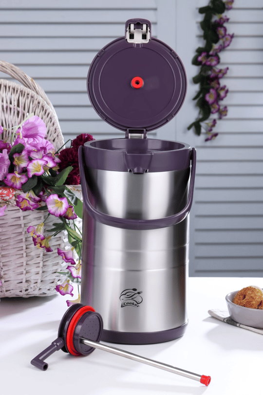  Cooker Paslanmaz Çelik Termos Mor 3.5Lt