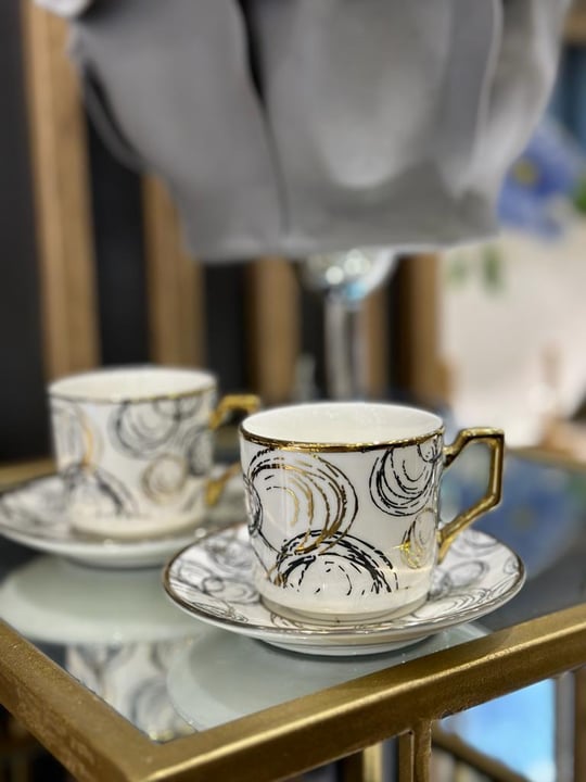 2 Kişilik Porselen Kahve Fincanı