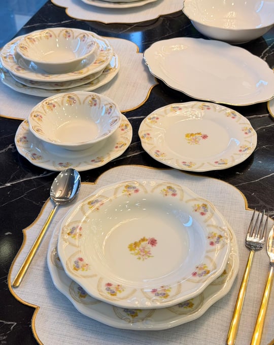 24 Parça 6 Kişilik Porselen Yemek takımı Royal Bellis Tifany 