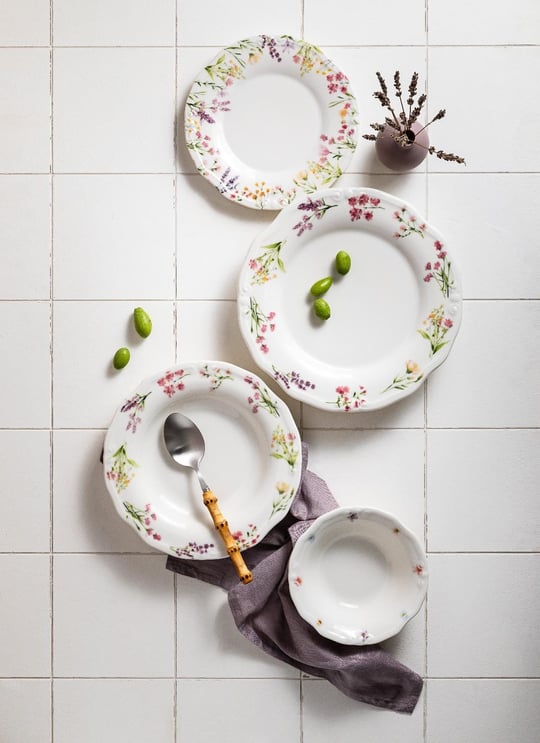 24 Parça 6 Kişilik Porselen Yemek takımı Lavender Bloom Tifany  