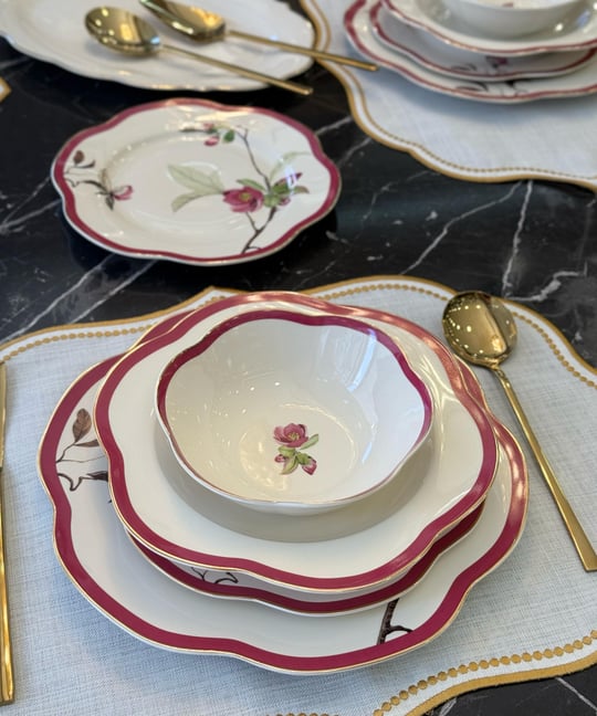 24 Parça 6 Kişilik Porselen Flore Yemek Takımı