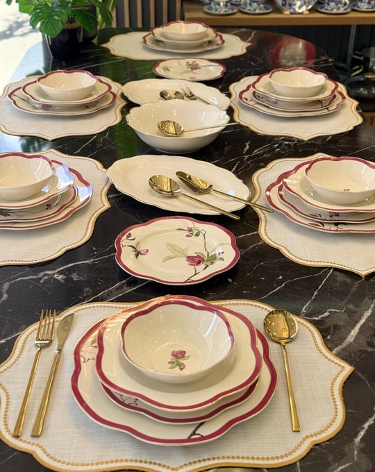 24 Parça 6 Kişilik Porselen Flore Yemek Takımı