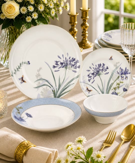 24 Parça Porselen Lavender Flutter  Yemek Takımı