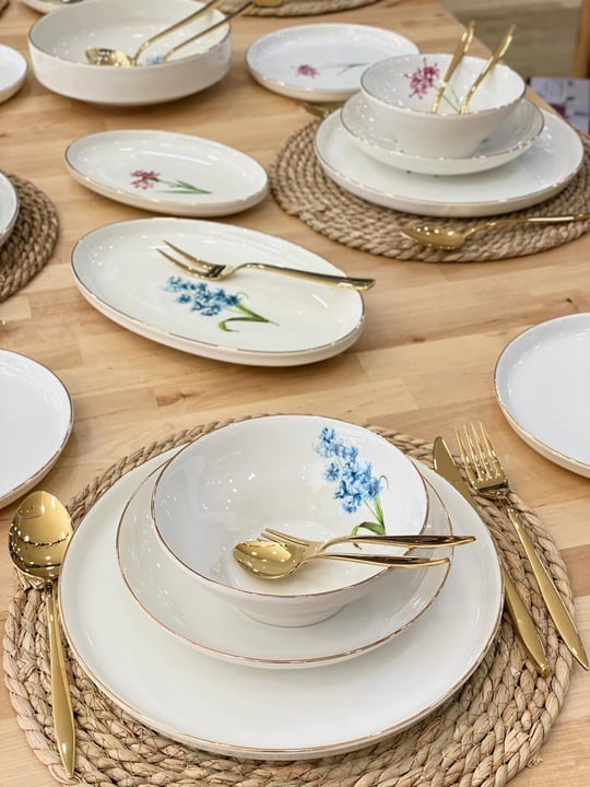 24 Parça 6 Kişilik Porselen Pure Fleur Yemek Takımı