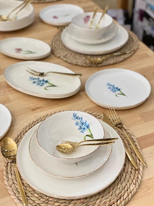 24 Parça 6 Kişilik Porselen Pure Fleur Yemek Takımı
