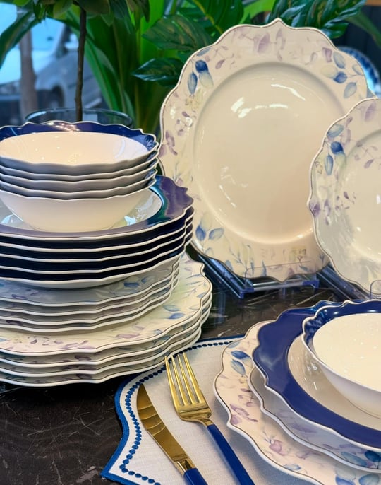 24 Parça 6 Kişilik Porselen Yemek Takımı Bellini Blue