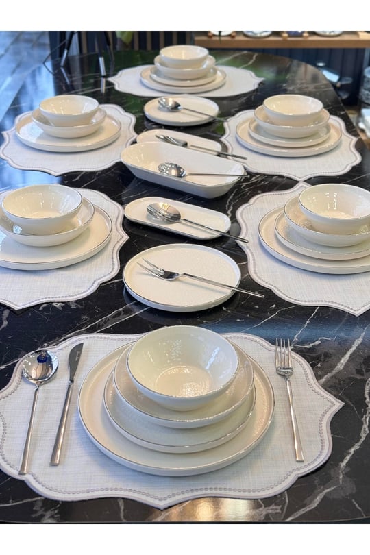 27 Parça Modern Pure Yemek Takımı Platin