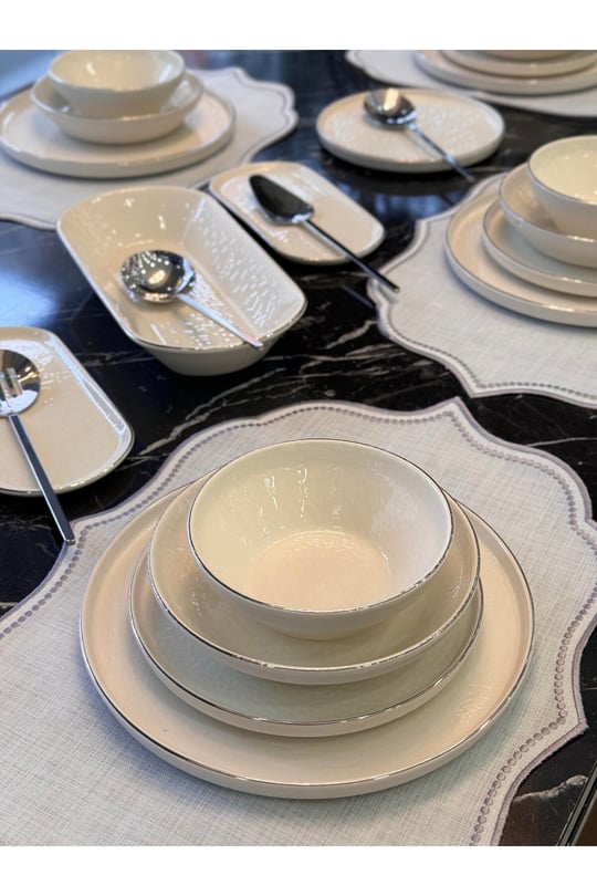 27 Parça Modern Pure Yemek Takımı Platin