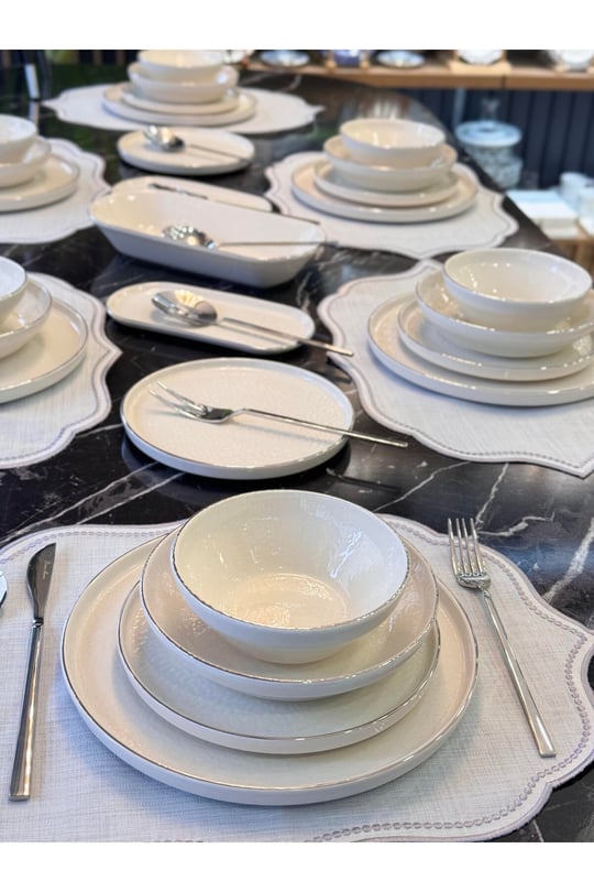 27 Parça Modern Pure Yemek Takımı Platin