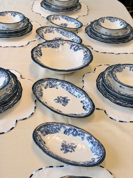29 Parça 6 Kişilik Porselen Yemek Takımı Velour Navy