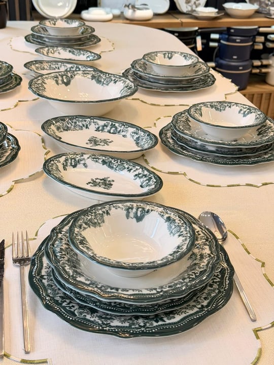 29 Parça 6 Kişilik Porselen Yemek Takımı Velour Green