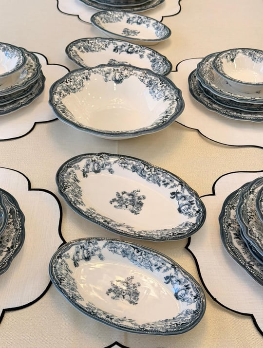 29 Parça 6 Kişilik Porselen Yemek Takımı Velour Antrasit