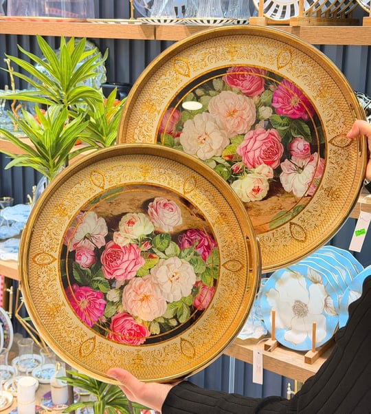 2li Daiys Flowers Lüks Tepsi