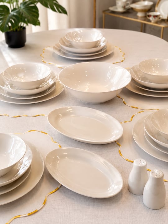 30 Parça 6 Kişilik Luna Sade Yemek Takımı 