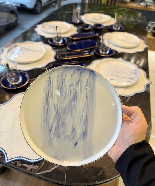 32 Parça İstanbul Blue Wind Kahvaltı Takımı Gold