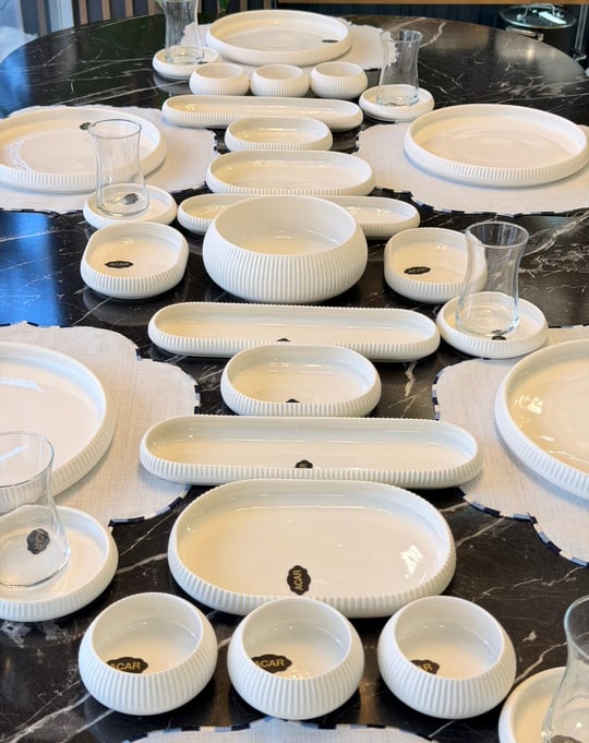 35 Parça 6 Kişilik Bianca Line Perla Porselen Kahvaltı Takımı