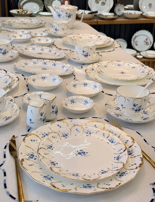 44 Parça Queen Blue Porselen Kahvaltı Takımı 