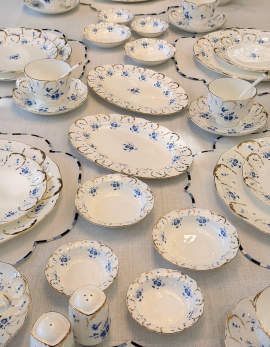 44 Parça Queen Blue Porselen Kahvaltı Takımı 