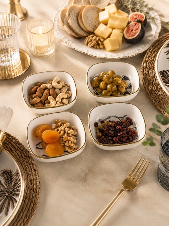4lü Taj Çerezlik ve Kahvaltılık Kase Seti