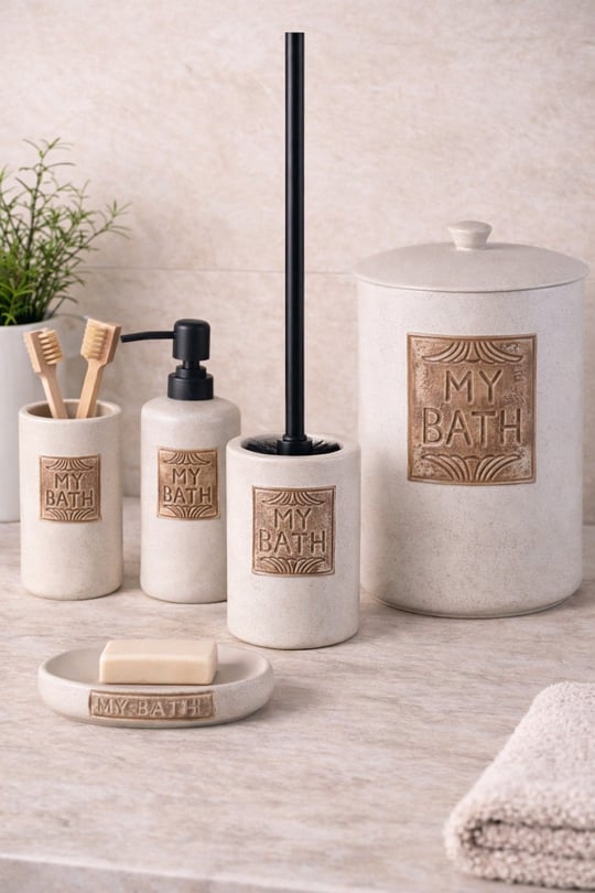 5 Parça Porselen Bethany Banyo Seti 