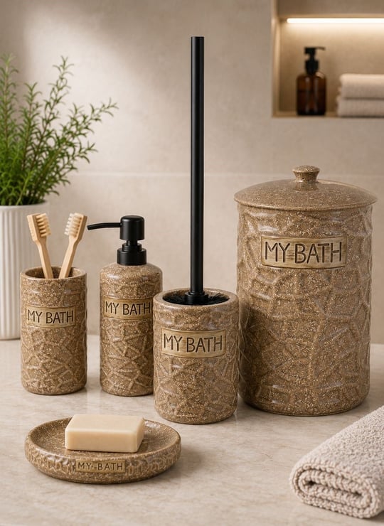 5 Parça Porselen Olivia Banyo Seti 