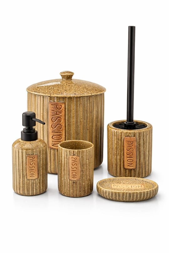 5 Parça Vilya Collection Lüx Brown Banyo Seti