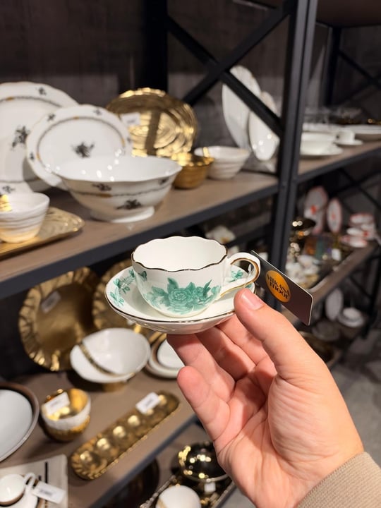 6 Kişilik Porselen Emerald Gardenia Kahve Fincan Takımı