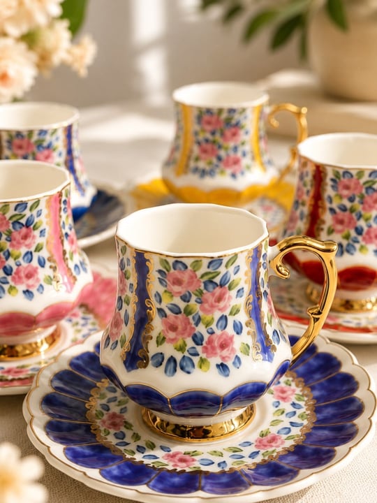 6 Kişilik Porselen Monica Kahve Fincanı 