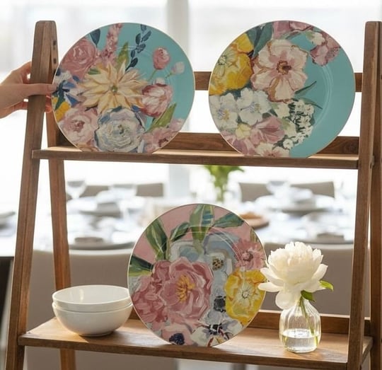 6 lı Full Bloom Porselen Pasta Tabağı