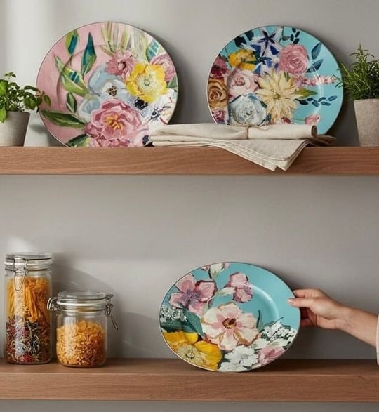 6 lı Full Bloom Porselen Servis Tabağı