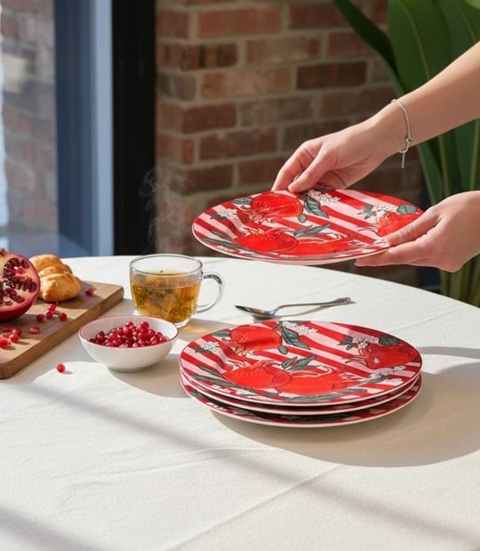 6 lı Nuances Porselen Pasta Tabağı