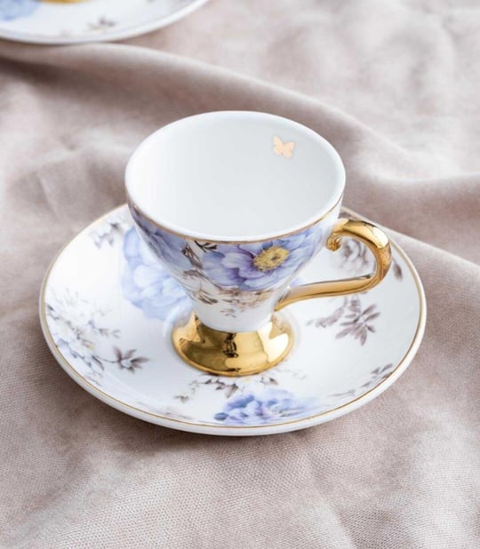 6lı Porselen Royalty Kahve Fincanı 